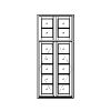French Outswing Casement with Transom
5-lite sash with 2-lite transom each
Unit Dimension 45" x 109"
1-1/8" SDL